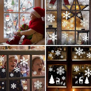 Raamdecoratie voor Kerstmis, sneeuwvlokken, herbruikbaar, statisch hechtend, pvc-stickers voor ramen, vitrine, deuren, etalages, winter, sneeuwvlokken, kerstdecoratie
