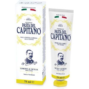 Pasta del Capitano 1905 – Sicily Lemon - tandpasta - The Taste of Italy: unieke Sicilië citroen tandpasta bevat een natuurlijke, biologische citroen extract. Zonder citroenzuur en geeft een sensationele smaak.