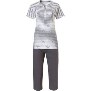 Pastunette - Shells - Dames Pyjamaset - Wit/Grijs - Maat 42