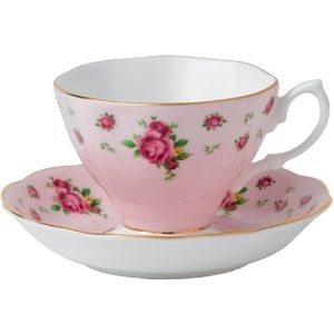 Royal Albert New Country Roses Theekop en schotel - pink vintage
