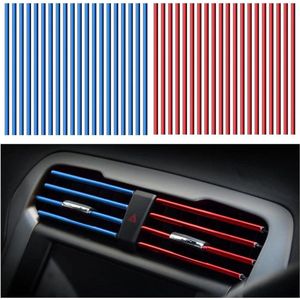 Auto Interieur Moulding Trim Strips - 40 Stuks - 20cm - DIY Auto Interieur Strepen - Auto Luchtuitlaat Sierstrip - PVC Auto Styling - Air Vent Decoratie - Auto Air Vent Grille Trim Strip - Rood Blauw