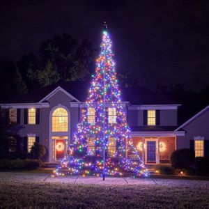 Fairybell LED Buiten Kerstboom voor in de vlaggenmast - 6 meter - 1200LEDs - Multi colour