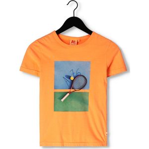 AO76 Mat T-shirt Tennis Polo's & T-shirts Jongens - Polo shirt - Oranje - Maat 104