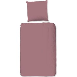 Luxe katoen/satijn dekbedovertrek uni roze - 140x200/220 (eenpersoons) - prachtige kleur - subtiele glans - chique uitstraling - heerlijk zacht en soepel - hoogwaardige kwaliteit - huidvriendelijk en duurzaam - optimale slaapcomfort