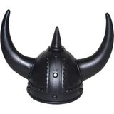 Zwarte Viking verkleed helmen voor volwassenen - Formaat 59 cm - Ga verkleed als woeste Noorman/Viking