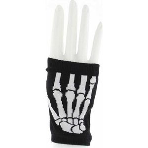 Zac's Alter Ego Vingerloze handschoenen Skeleton Zwart