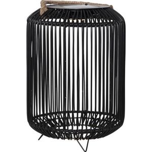 RTM Lighting Solar Windlicht -Zwart -Warm Wit -48CM -Zonne-Energie