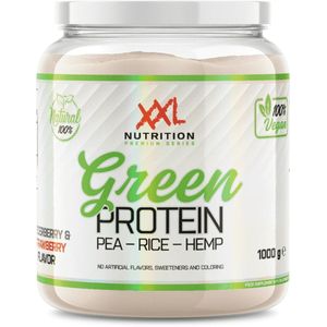 XXL Nutrition - Green Protein - Vegan Protein, Vegan Eiwitpoeder - Elderberry & Strawberry - 1000 Gram