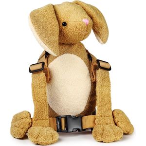 Goldbug - Harness Buddy kindertuigje - Knuffel rugzakje met looplijn - Looptuigje Konijntje Teddy - Tuigje Kind