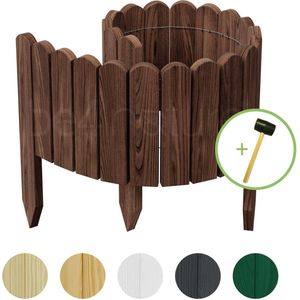 be4nature Rolborder van grenenhout 100 x 30 cm Donkerbruin geïmpregneerde Bedrand Flexibele Gazonrand Palissade Tuinpalissade Borderrand Gazonafscheiding Tuinafscheidingen