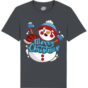 Sneeuwman - Foute kersttrui kerstcadeau - Dames / Heren / Unisex Kleding - Grappige Kerst, Oud en Nieuw en winter Outfit - T-Shirt - Unisex - Mouse Grijs - Maat S