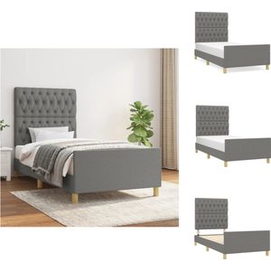 vidaXL Bedframe - Comfort - Metalen Bedframe - 90 x 190 cm - Verstelbaar Hoofdeind - Duurzaam Materiaal - Bed