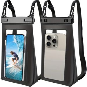 Livano Waterdichte Telefoonhoesjes - Waterdicht Telefoonzakje - Waterproof Festival Opbergtasje - Documententasje - Waterbestendig - Zwart
