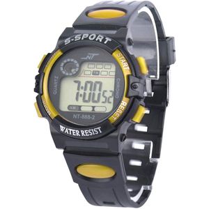 Fako Bijoux® - Kinderhorloge - LCD Sport Mini - Geel