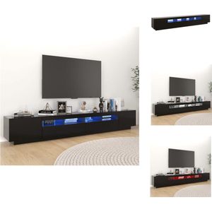 vidaXL TV-meubel - LED-verlichting - Hifi-kast - 260 x 35 x 40 cm - Zwart - Kast