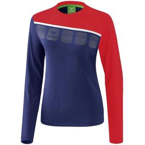 Erima Teamline 5-C Longsleeve Dames New Navy-Rood-Wit Maat 44