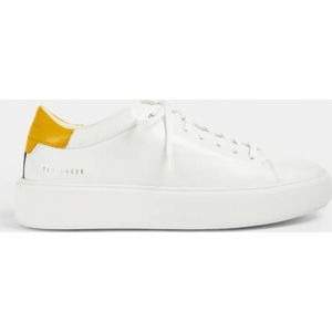 Ted baker Yinka Sneakera - Wit/Geel - Leather Platform Sneaker - Maat 39