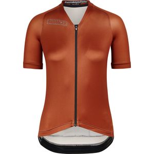 BIORACER Wielershirt Dames korte mouw - Model Icon Metalix - Oranje - Maat L - Fietskleding voor Dames