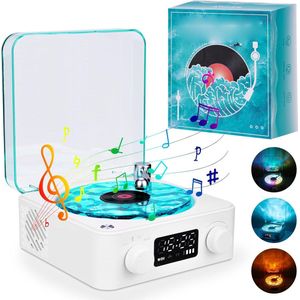Vinyl Platenspeler met Bluetooth Speaker – Draadloze Retro Platenspeler – Vintage Design – 360° Stereo Geluid – RGB Verlichting – Compatibel met Bluetooth, TF en AUX – Ideaal voor Slaapkamer, Kantoor, Feest & Decoratie