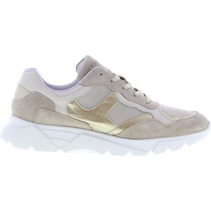 Tango | Kate 1-r x AC beige suede/mesh/gold combi jogger - white sole | Maat: 39