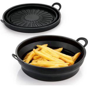 STRICX Siliconen Airfryer Ovenschaal 20 cm - Herbruikbaar en BPA-vrij - Universeel voor airfryer en oven - Snack Bakvorm - Hittebestendig Accessoire - Gezond frituren - Duurzaam inzetstuk voor heteluchtfriteuse - Gezond Frituren