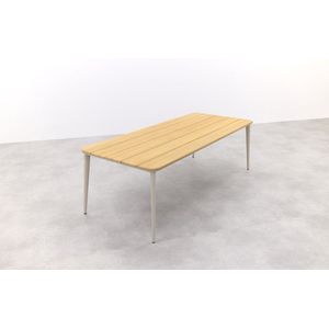 Alaska tuintafel - teak/aluminium - mokka - 240x100 cm.