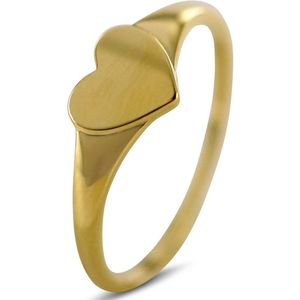 New Bling 9NBG-0474-54 Gouden Ring - Dames - Hartje  - 6 x 7 mm - Maat 54 - 1,1 mm Breed - 14 Karaat - Goud