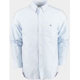 Gant - Casual Overhemd Oxford Streep Lichtblauw - Heren - Maat L - Regular-fit