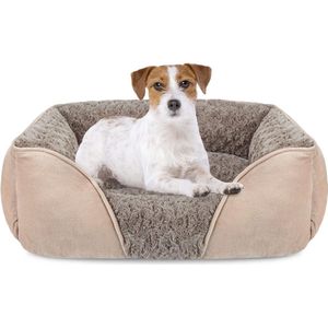 Anti-angst hondenbed wasbaar zacht rozenfluweel - 63 x 53 x 20 cm - voor klein en middelgrote honden en katten Hondenmand