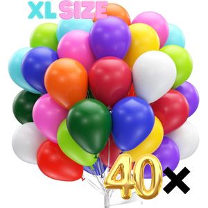 Gekleurde XL Ballonnen - 40 stuks - Feestversiering - 30cm - Geschikt voor helium - Decoratie - Verjaardag - Feest - Latenballonnen - Ballon - Helium Ballonnen