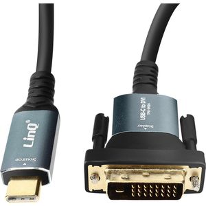 Kabel USB-C naar DVI Full HD 1080p Plug en Play Lengte 1,8 m LinQ