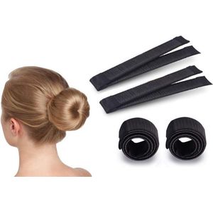 Magic Bun Maker | Set - 4 stuks | Zwart | Maak De Perfecte Knot | Fashion Favorite