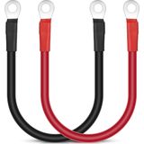 30CM 16mm² 5AWG Startkabels - Rood Zwart - Auto 12V Accukabel - M10 Ring Terminals - Koperdraad - Vrachtwagen Motor - Zonne-RV Marine Grondkabel .