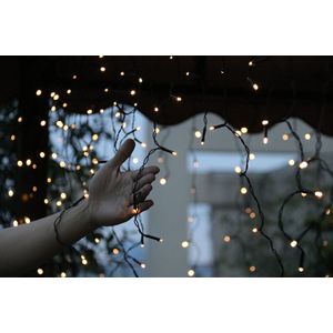 IJspegelverlichting - warm wit lichtgordijn - 300 LED - 6 meter - binnen en buiten