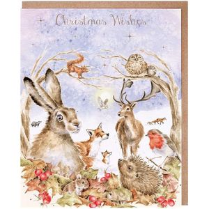 Wrendale Kerstkaarten Notepack - 8 stuks - Walking in a Winter Wonderland' Woodland Animal Christmas Card Pack