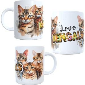 Koffie beker - thee mok katten - bengals - poes - poezen
