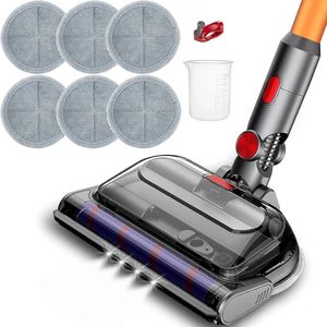 Traumheim® Mopkop voor Dyson Steelstofzuiger - Dweilopzetstuk- Steelstofzuiger mopkop - Mopopzetstuk borstel - voor Dyson V15 V11 V10 V8 V7 stofzuiger - 4 LED-lampjes met afneembare watertank, 6 mop pads, 1 knop en 1 maatbeker