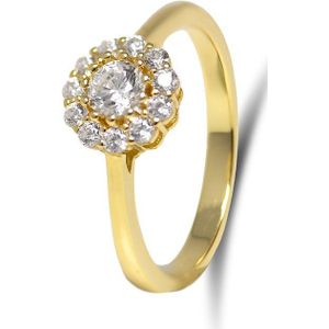 New Bling - 9NB-1441-58 - zilveren ring met zirkonia - 925 sterling silver - gold plated
