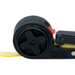 Dunlop Spanband met Ratel - Sjorband 4 Meter - Max. 250KG - Automatisch Oprolsysteem - Nylon - Geel/Zwart