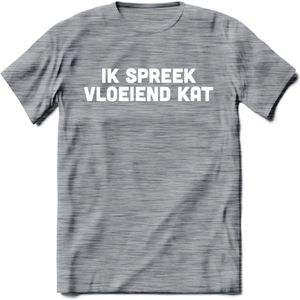 Ik Spreek Vloeiend Kat - Katten T-Shirt Kleding Cadeau | Dames - Heren - Unisex | Kat / Dieren shirt | Grappig Verjaardag kado | Tshirt Met Print | - Donker Grijs - Gemaleerd - S