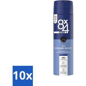 8 x 4 Deospray Men - No.17 Oceanic Boost - Deodorant - Oceaangeur - 150 ml - Bulkverpakking - 10 stuks