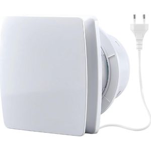 Afvoerventilator Keuken - 120 Mm - 130 M³/U - Stille Afvoerventilator Met Stuurventiel - IPX2 - 1 M EU-Stroomkabel - Voor Badkamer-Toilet-Garage-Kantoor-Zolder