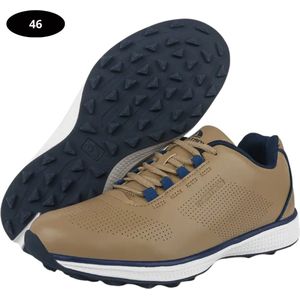 Livano Golfschoenen Heren - Sneakers - Golfkleding - Golfschoenen Antislip - Waterdicht - Golfen - Bruin 46-46.5