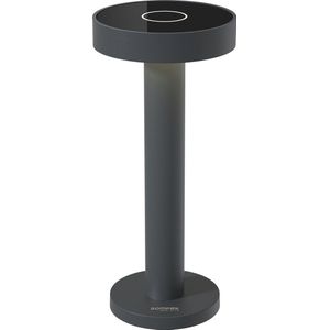Sompex Tafellamp Boro | Antraciet - tafellamp voor binnen of buiten met oplaadstation USB wisselbaar in Warm of koud witte kleur