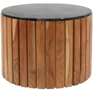 Mysons Bijzettafel Marmer Black Ø60 - Zanzibar Collection - Acacia Natural H45