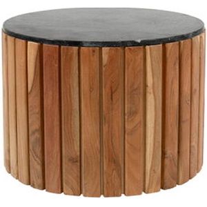 Mysons Bijzettafel Marmer Black Ø60 - Zanzibar Collection - Acacia Natural H45