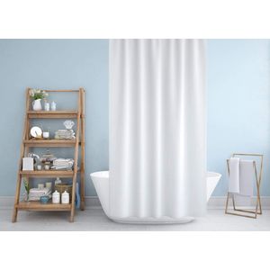 Casabueno - Douchegordijn Wit - Effen - Anti Schimmel - Douchegordijn 180x200 cm - Shower Curtain - met Douche Gordijnringen - Wit