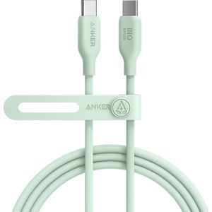 Anker 543 - USB C-naar USB C-kabel (100 W, 180 cm, Green) - USB 2.0 Biologische oplaadkabel voor MacBook Pro 2020 - iPad Pro 2020, iPad Air 4, Samsung Galaxy S21 en meer (kleur)