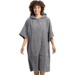 HOMELEVEL badponcho voor dames en heren - Strandponcho 100% katoen - Surfponcho volwassenen - Gestreept design maat S/M