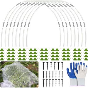 Plantentunnel bogen 40 stuks van glasvezel tunnelboog voor verhoogde bloembedden met handschoenen